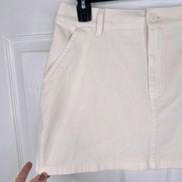 BP Women's Ivory A-Line Flat Front Mini Skirt Size 6 Carpenter Utility - Picture 4 of 8